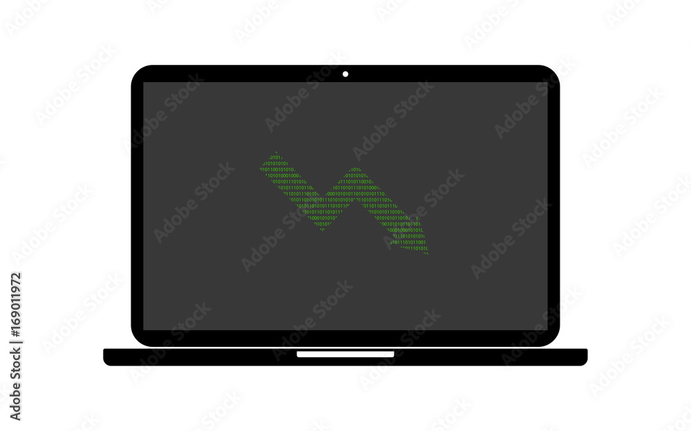 Hacker Laptop abfallende Aktie Hacker Laptop abfallende Aktie