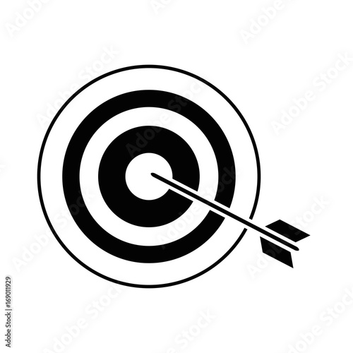 bow and arrow icon over white background vector illustration