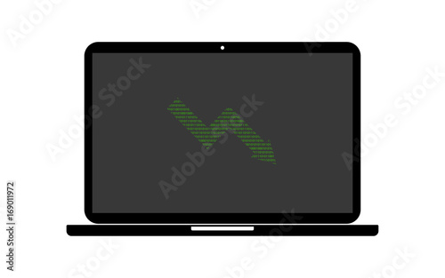 Hacker Laptop abfallende Aktie