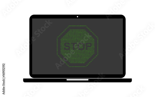 Hacker Laptop Stopschild