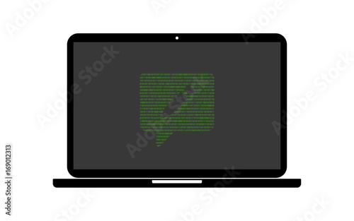 Hacker Laptop Nachricht bearbeiten
