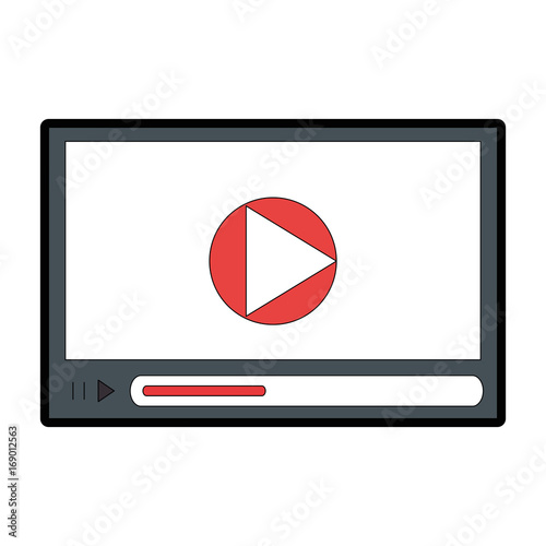 video player icon over white background vector illustration