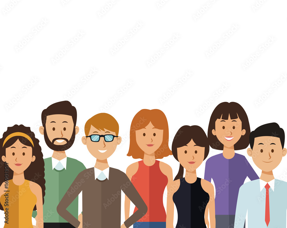 white background with half body group people of the world vector illustration white background with half body group people of the world vector illustration