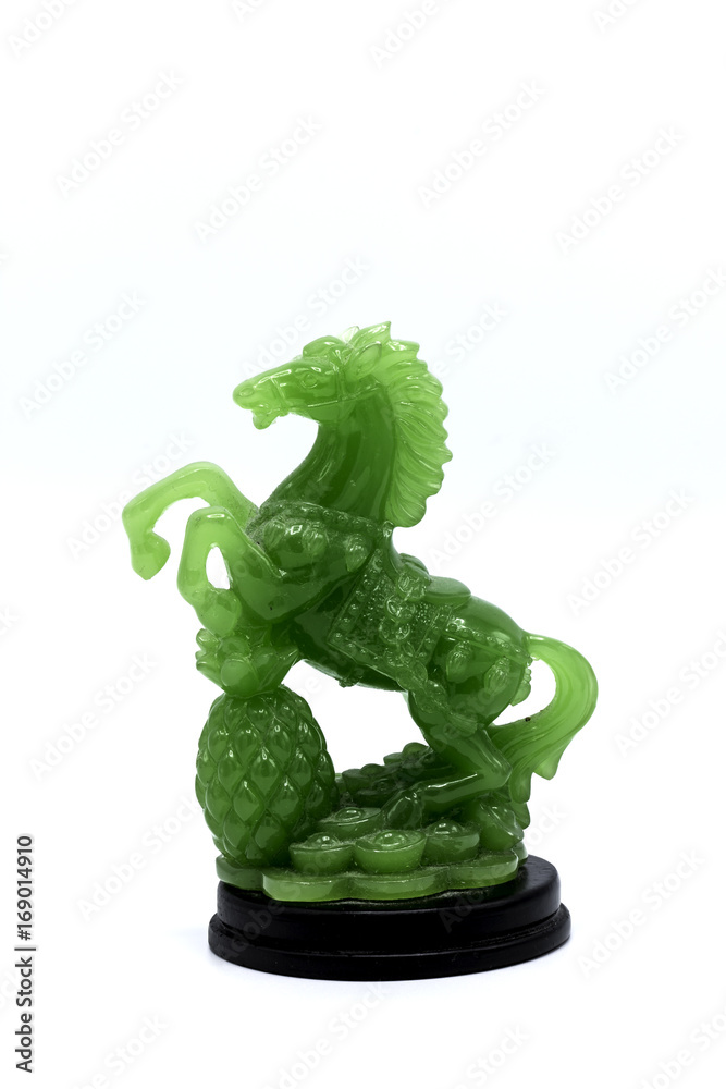 Souvenir Model of the jade Horse on White Background Souvenir Model of the jade Horse on White Background