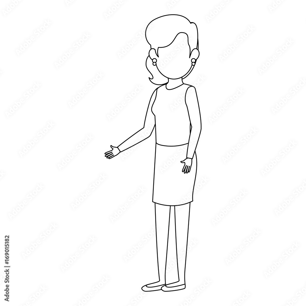 businesswoman standing icon over white background vector illustration businesswoman standing icon over white background vector illustration