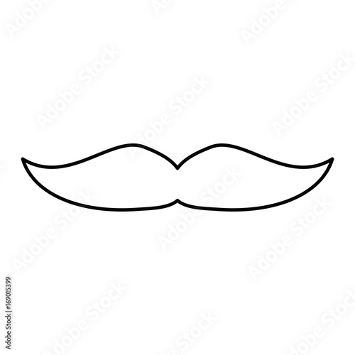 mustache icon over white backgorund vector illustration