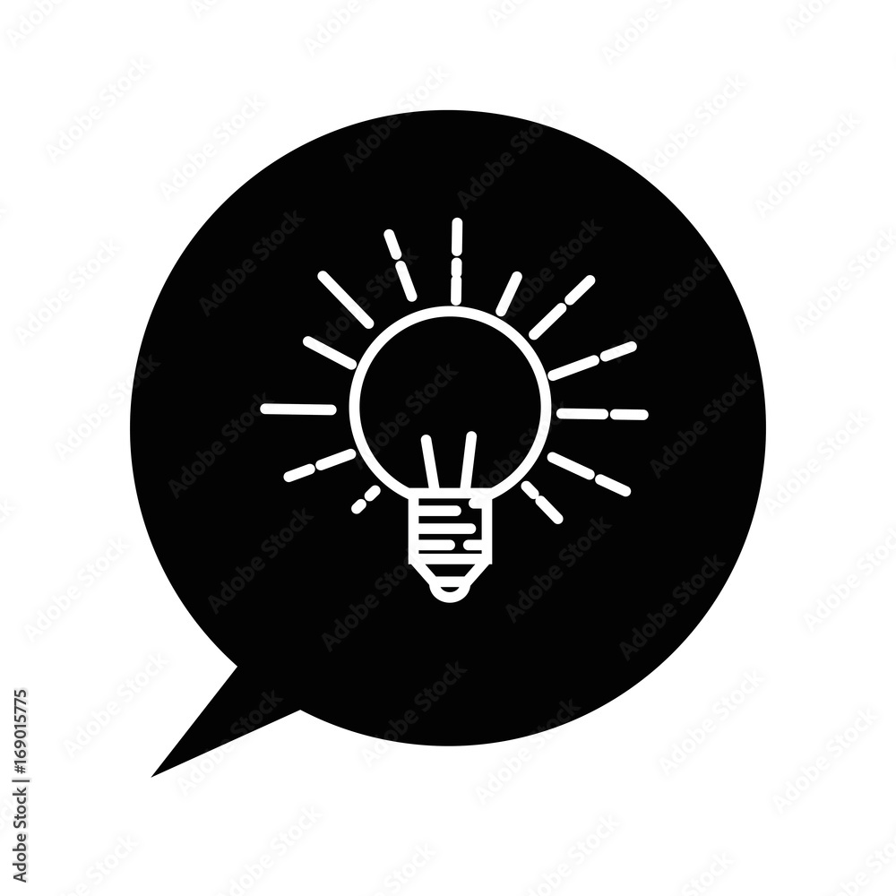speech bubble with bulb icon over white background vector illustration speech bubble with bulb icon over white background vector illustration