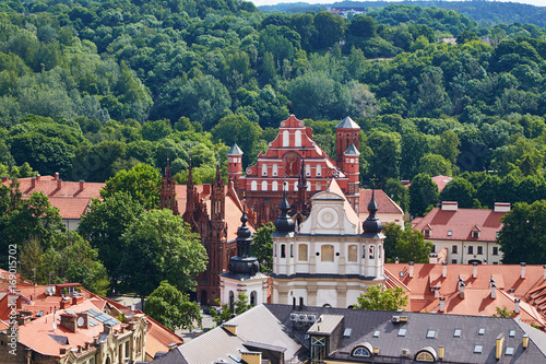 Panorama of Vilnius with a view of the Church of the Saint Francis Assisi