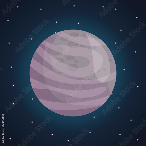 color space landscape background with view mercury planet vector illustration