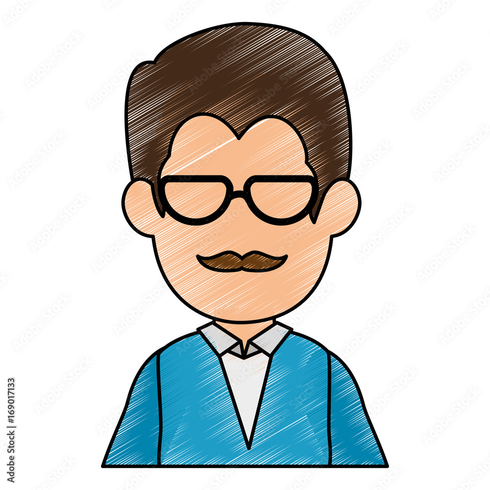 avatar man with glasses icon over white background vector illustration avatar man with glasses icon over white background vector illustration