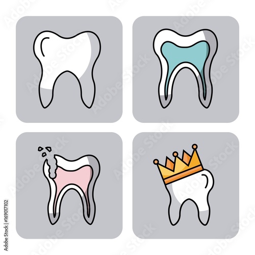 icon set dentist profession vector illustration design graphic