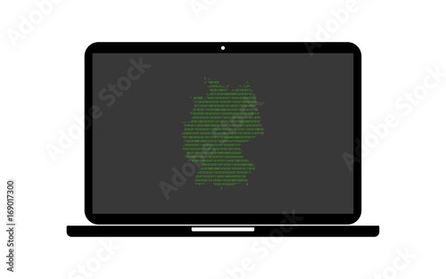 Hacker Laptop Deutschlandkarte