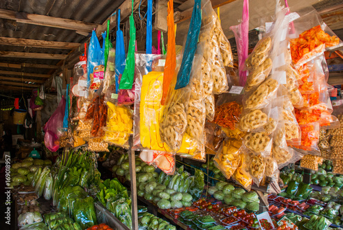 The traditional Asian market with food Malaysia photo