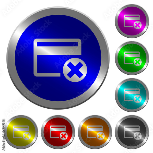 Cancel credit card luminous coin-like round color buttons