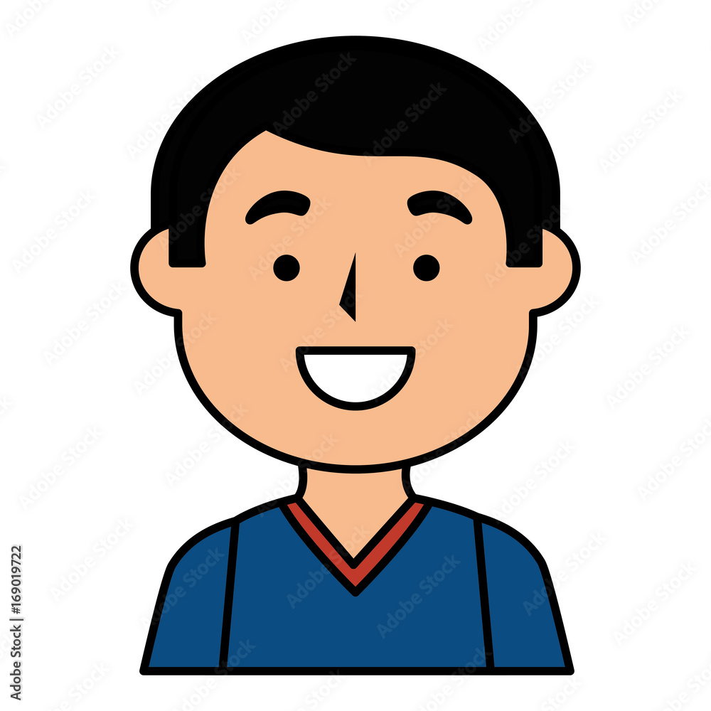 young man avatar character vector illustration design