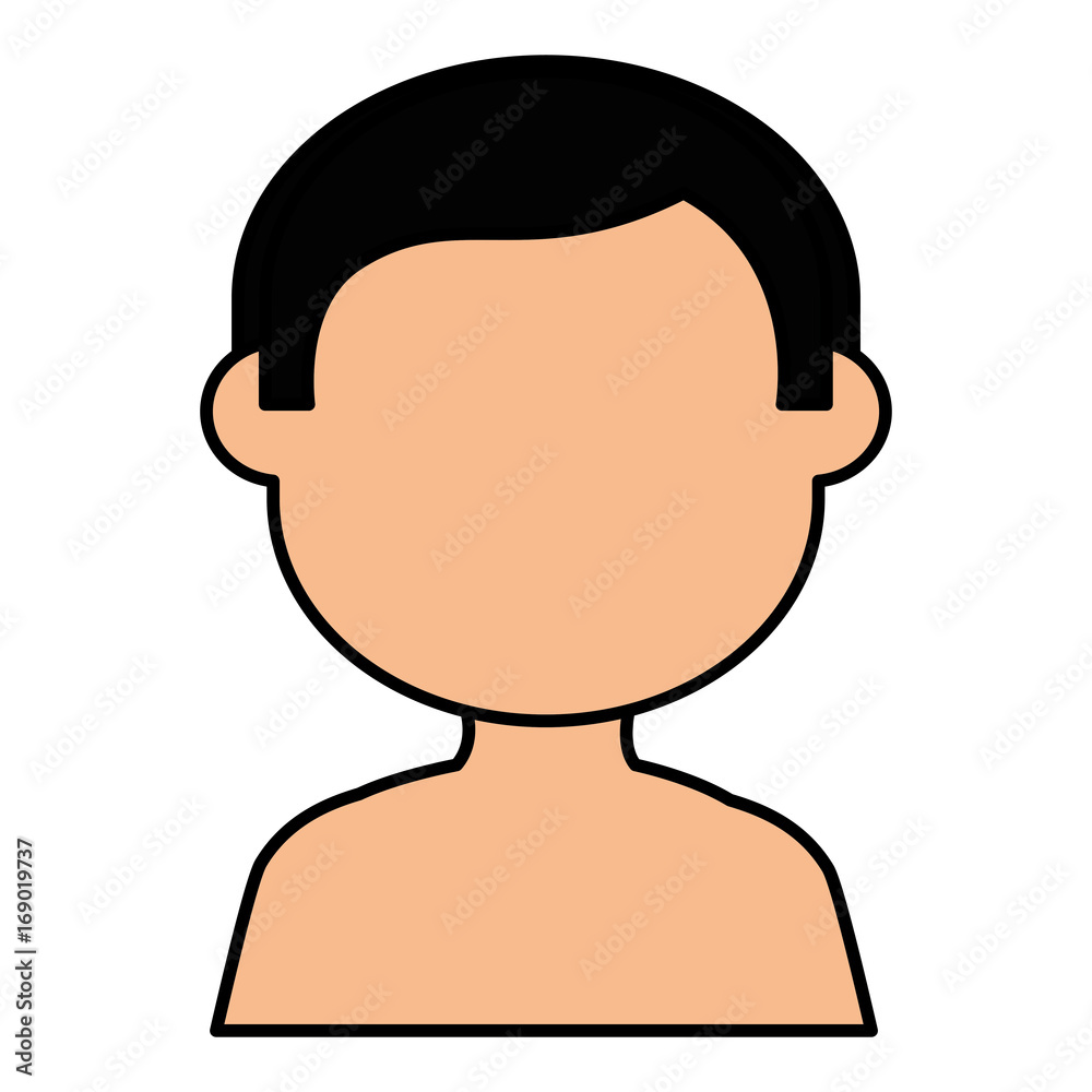 young man shirtless avatar character vector illustration design