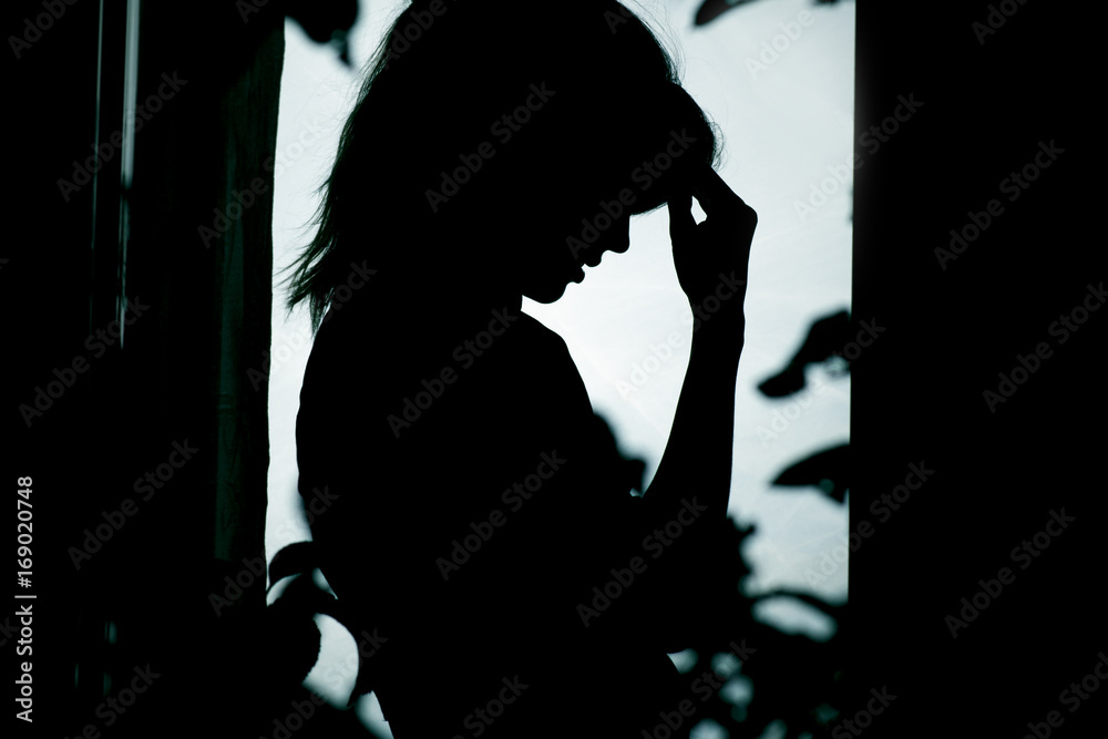 Side Profile Portrait Silhouette Depressed Teenage Stock Vector (Royalty  Free) 625991621