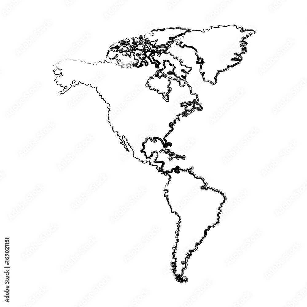 north and south america map background vector illustration
