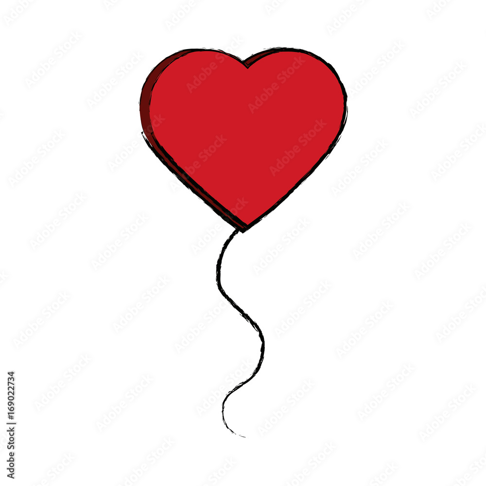 balloon love heart passion romance happy celebration vector illustration