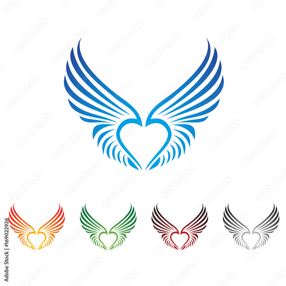 heart wings,  love wing, wings, logo, design, 
