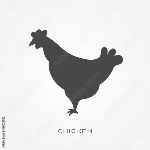 Silhouette icon chicken