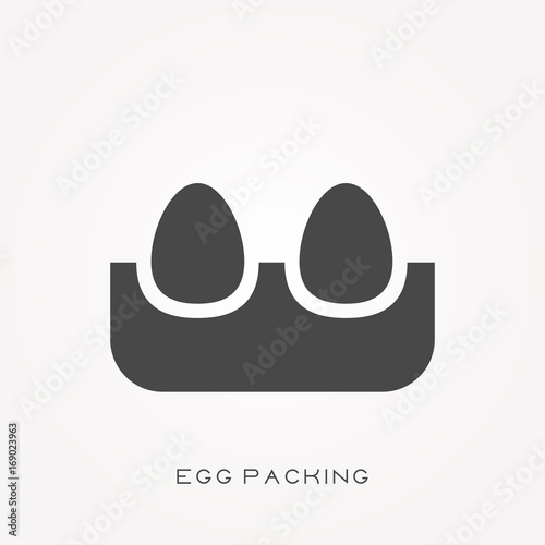 Silhouette icon egg packing