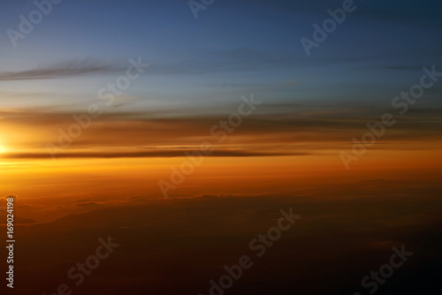 Above the clouds, Sunset