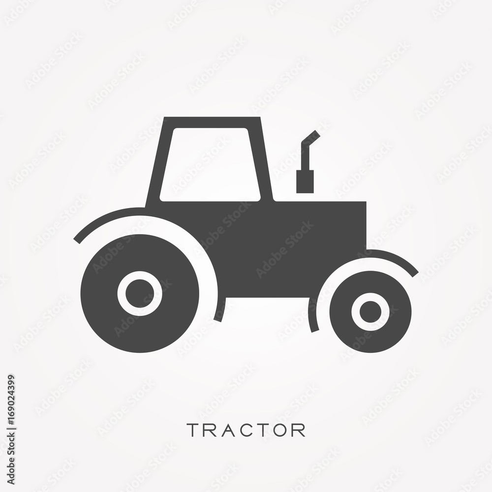 Silhouette icon tractor