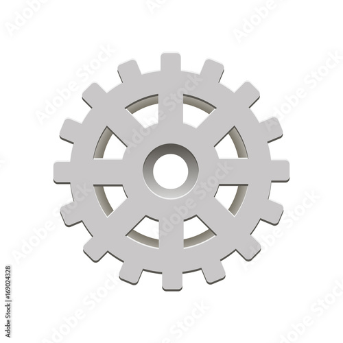 Gear on a white background. Vector illustration.