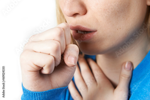 Fotografie, Obraz Close Up Of Woman Suffering With Cough