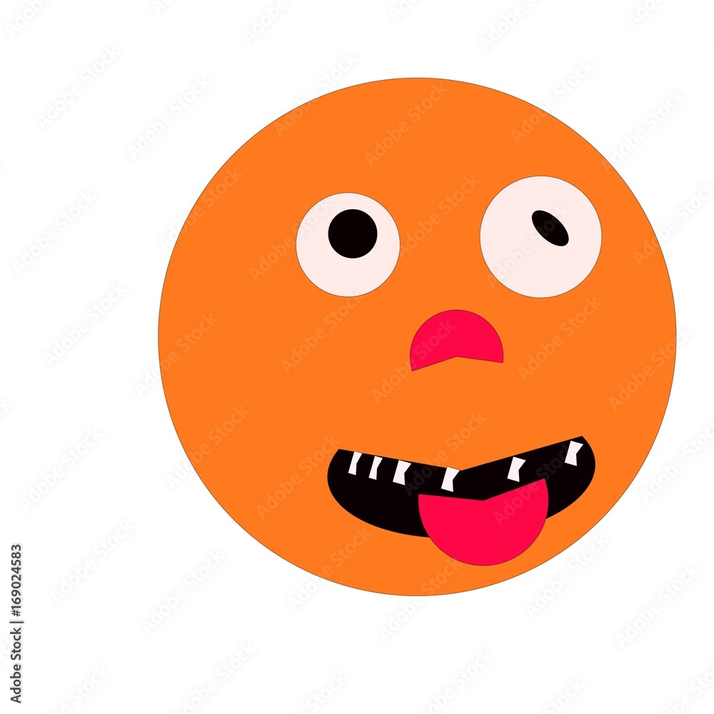 Fototapeta premium Smile with a red tongue