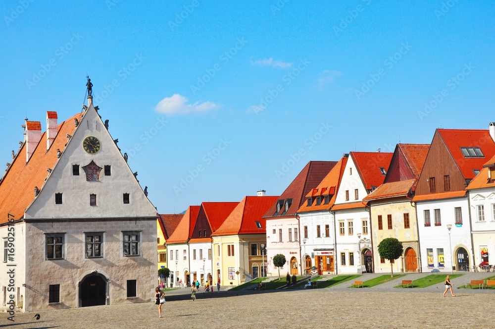 Picturesque UNESCO slovakian town Bardejov square