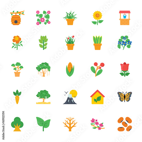 Nature and Ecology Flat Icons 1