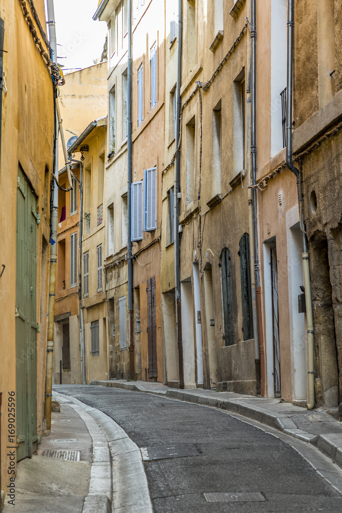 typical narrow old street in aix en Provence