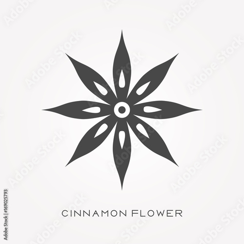 Silhouette icon cinnamon flower