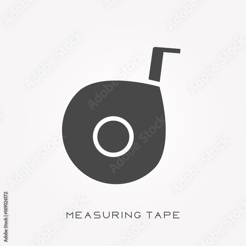 Silhouette icon measuring tape