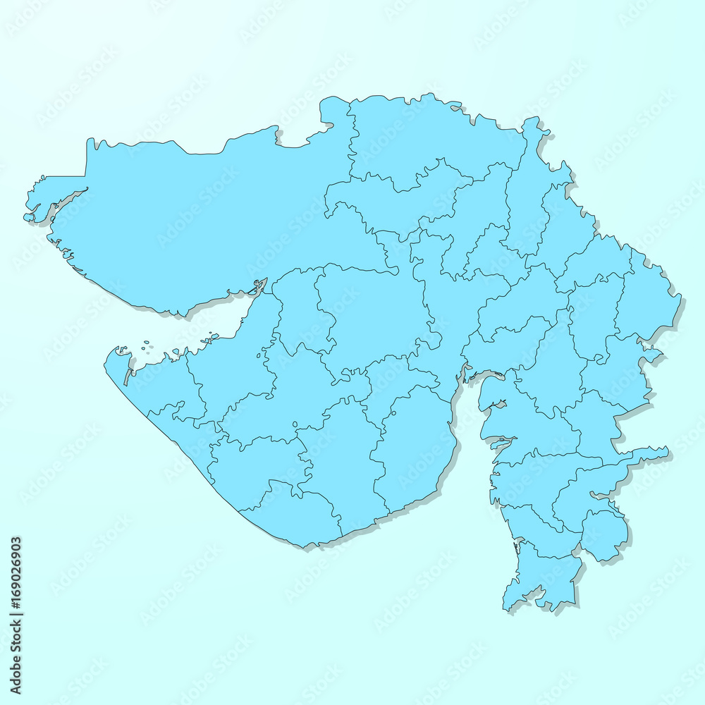 Gujarat blue map on degraded background vector