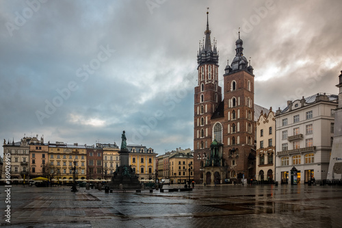 St Mary's church on Main Market square in Cracow, Poland
