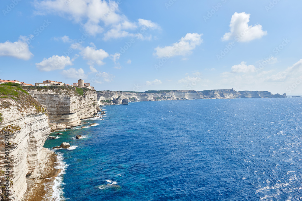 The town of Bonifacio in the south of the island Corsica