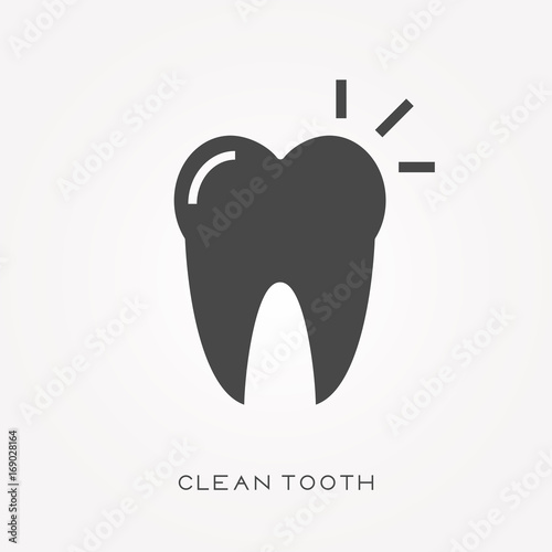 Silhouette icon clean tooth