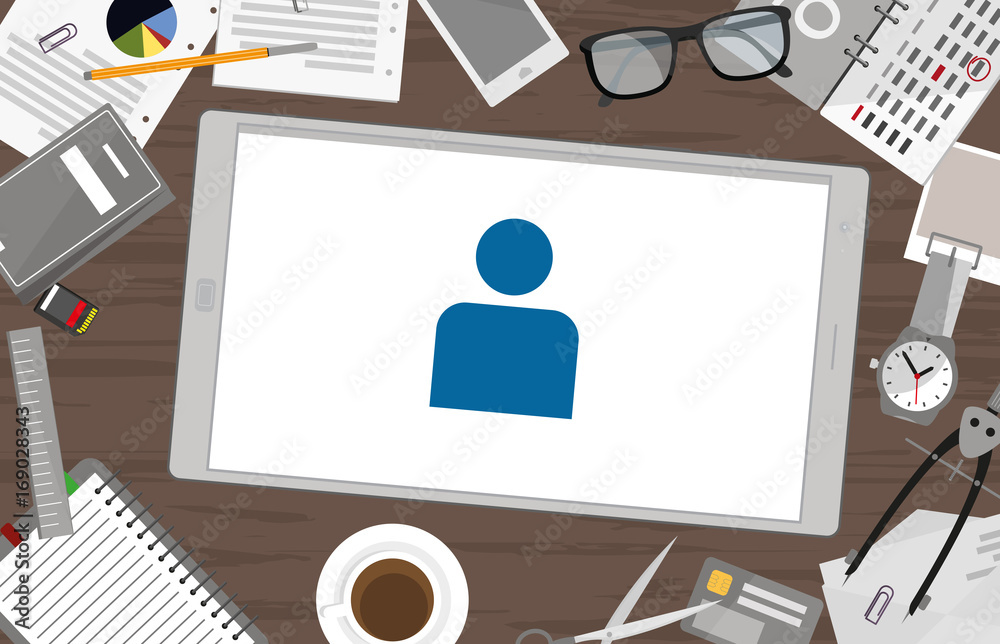Schreibtisch mit Tablet - Avatar Schreibtisch mit Tablet - Avatar