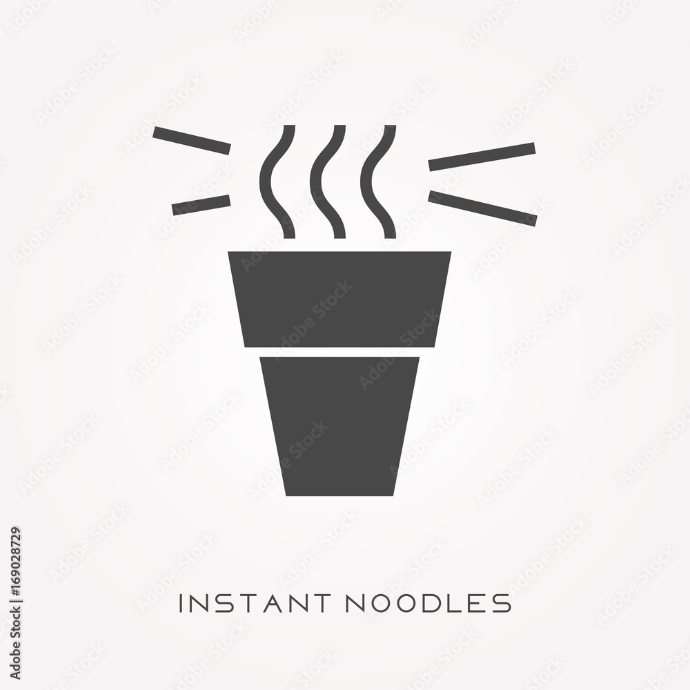 Silhouette icon instant noodles Silhouette icon instant noodles