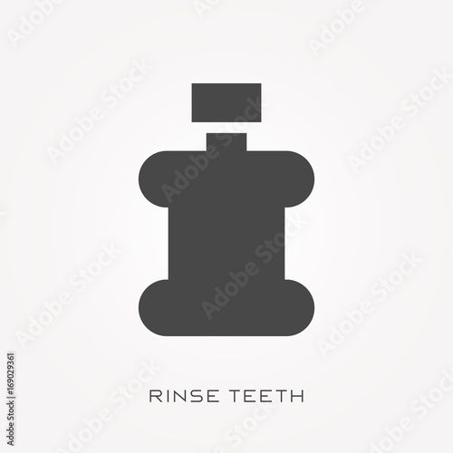 Silhouette icon rinse teeth