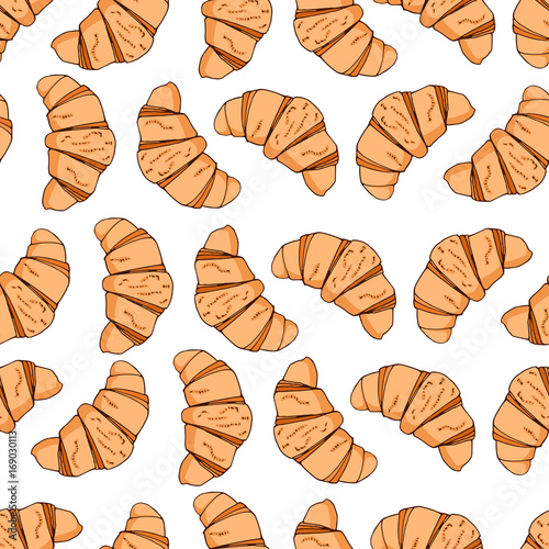 Croissant pattern. Simple illustration of croissant vector pattern.