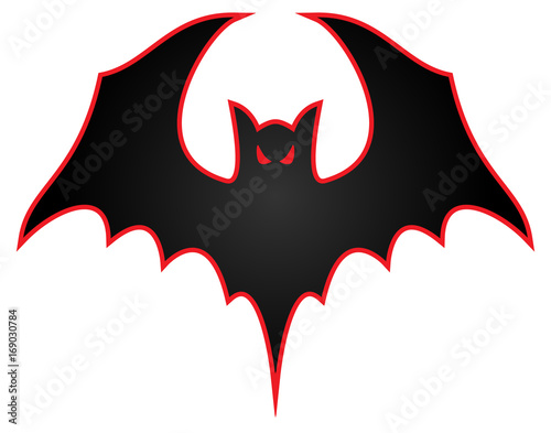 Bat with wings spread logo vector illustration