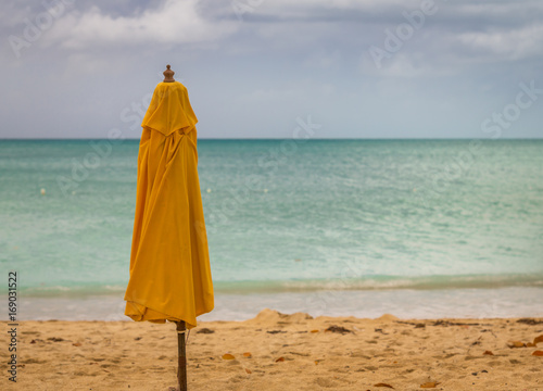 Parasol in the Valley Church beach in Antigua and Barbudas photo