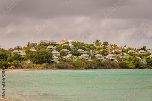 Panoramic view of the Valley Church beach in Antigua and Barbudas photo