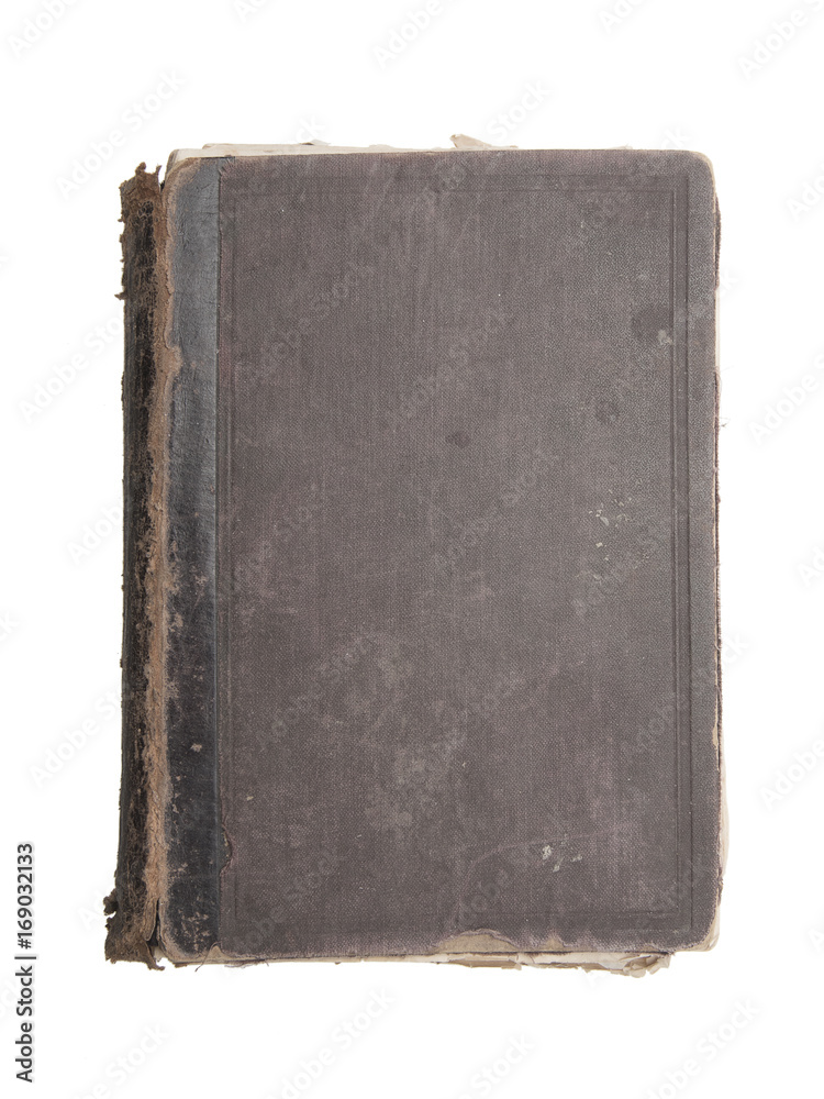 Naklejka premium Old book cover, vintage texture, isolated on white background