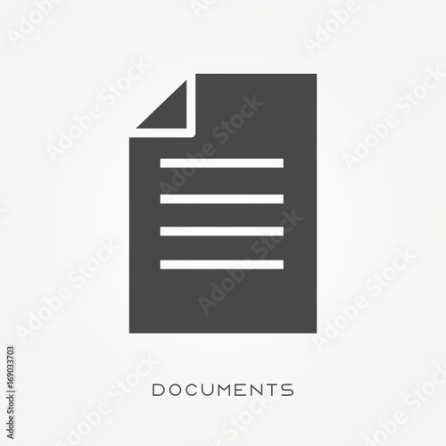 Silhouette icon documents