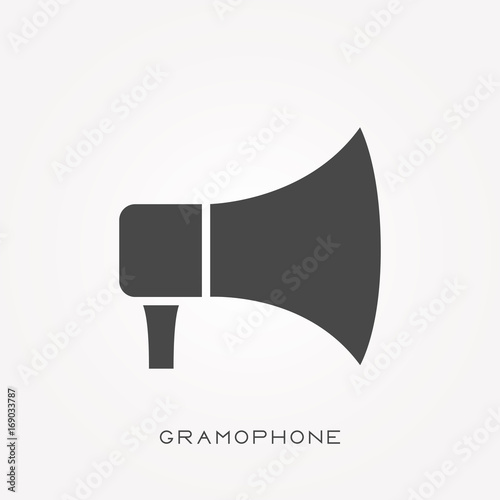 Silhouette icon gramophone